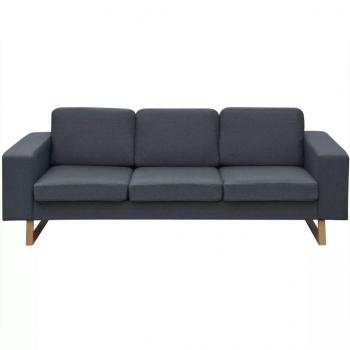 Sofa 3-Sitzer Stoff Dunkelgrau