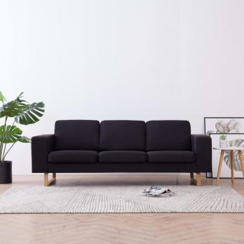 ARDEBO.de - 3-Sitzer-Sofa Stoff Schwarz