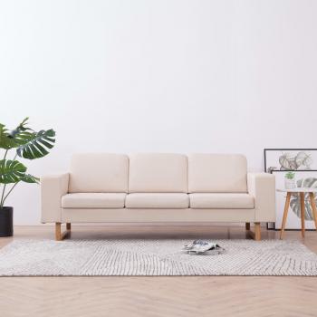 ARDEBO.de - 3-Sitzer-Sofa Stoff Cremeweiß