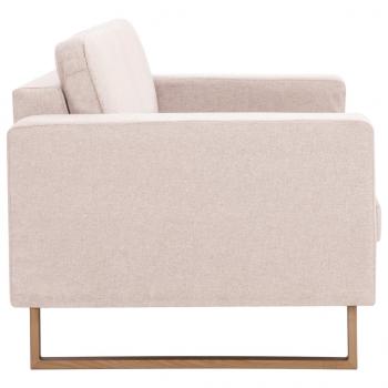 3-Sitzer-Sofa Stoff Cremeweiß