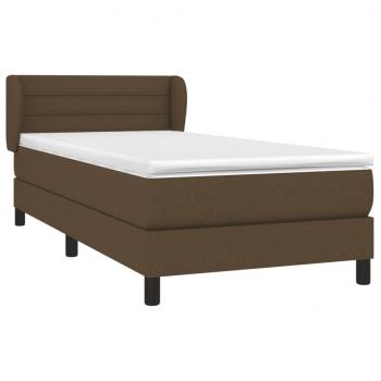 Boxspringbett mit Matratze Dunkelbraun 100x200 cm Stoff