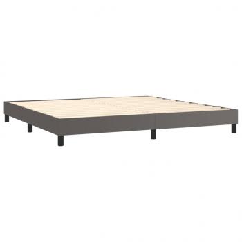 Boxspringbett mit Matratze & LED Grau 200x200 cm Kunstleder