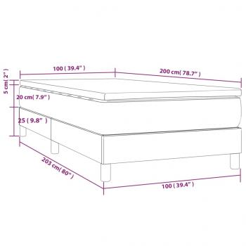 Boxspringbett mit Matratze Dunkelbraun 100x200 cm Stoff