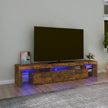 ARDEBO.de - TV-Schrank mit LED-Leuchten Räuchereiche 200x36,5x40 cm