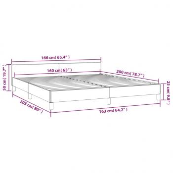 Bettgestell mit Kopfteil Cappuccino-Braun 160x200 cm Kunstleder