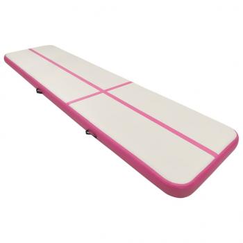 Aufblasbare Gymnastikmatte mit Pumpe 700x100x20 cm PVC Rosa