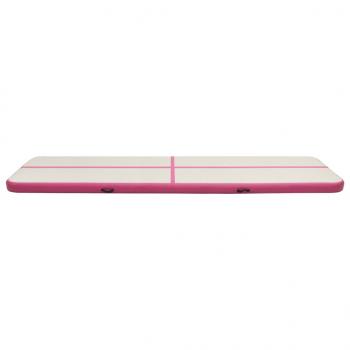 Aufblasbare Gymnastikmatte mit Pumpe 700x100x20 cm PVC Rosa