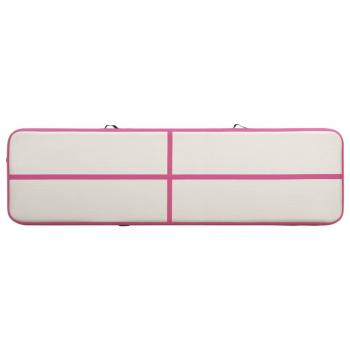 Aufblasbare Gymnastikmatte mit Pumpe 700x100x20 cm PVC Rosa