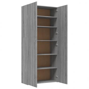 Schuhschrank Grau Sonoma 80x35,5x180 cm Holzwerkstoff