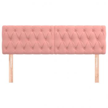 Kopfteile 2 Stk. Rosa 80x7x78/88 cm Samt