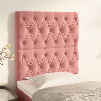 ARDEBO.de - Kopfteile 2 Stk. Rosa 80x7x78/88 cm Samt