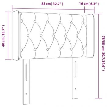 Kopfteil mit Ohren Dunkelgrau 83x16x78/88 cm Samt