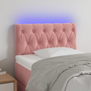 ARDEBO.de - LED Kopfteil Rosa 80x7x78/88 cm Samt