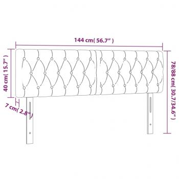 LED Kopfteil Taupe 144x7x78/88 cm Stoff