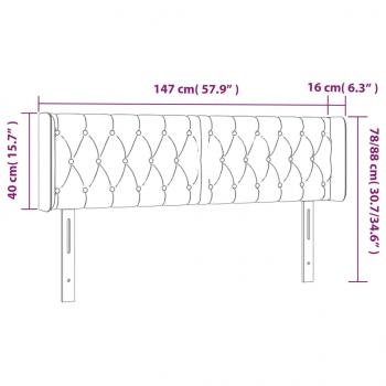 LED Kopfteil Taupe 147x16x78/88 cm Stoff