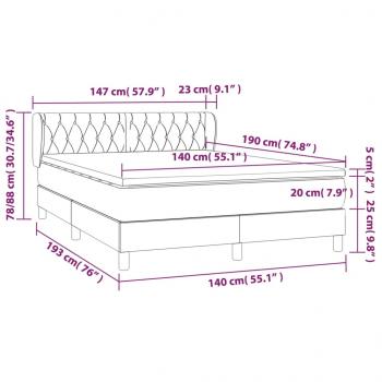 Boxspringbett mit Matratze Taupe 140x190 cm Stoff