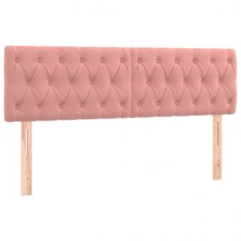 Boxspringbett mit Matratze Rosa 160x200 cm Samt