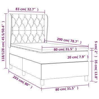 Boxspringbett mit Matratze Rosa 80x200 cm Samt