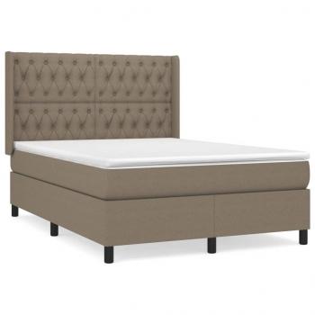 Boxspringbett mit Matratze Taupe 140x190 cm Stoff