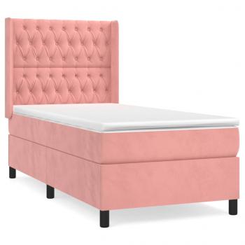 Boxspringbett mit Matratze Rosa 80x200 cm Samt