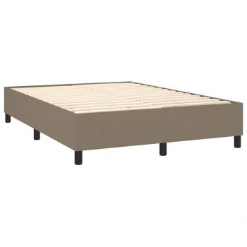 Boxspringbett mit Matratze & LED Taupe 140x190 cm Stoff