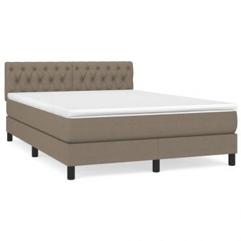 Boxspringbett mit Matratze Taupe 140x190 cm Stoff