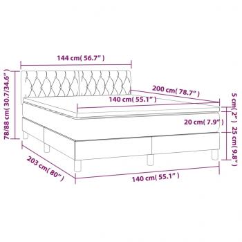 Boxspringbett mit Matratze Dunkelgrau 140x200 cm Stoff