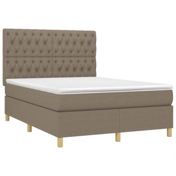 Boxspringbett mit Matratze Taupe 140x190 cm Stoff