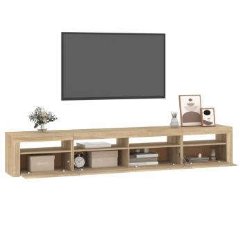 TV-Schrank mit LED-Leuchten Sonoma-Eiche 240x35x40 cm