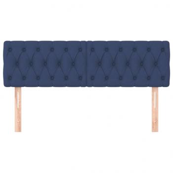 Kopfteile 2 Stk. Blau 72x7x78/88 cm Stoff