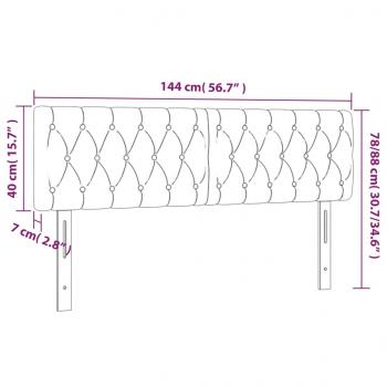 Kopfteile 2 Stk. Blau 72x7x78/88 cm Stoff