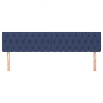 Kopfteile 2 Stk. Blau 90x7x78/88 cm Stoff