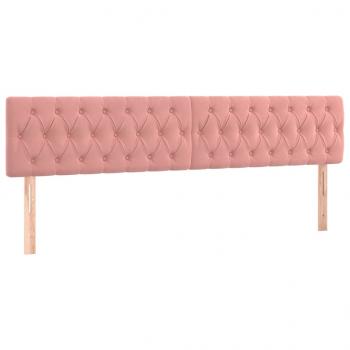 Kopfteile 2 Stk. Rosa 90x7x78/88 cm Samt