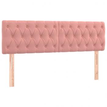 Kopfteile 2 Stk. Rosa 72x7x78/88 cm Samt