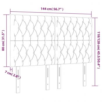 Kopfteile 4 Stk. Rosa 72x7x78/88 cm Samt