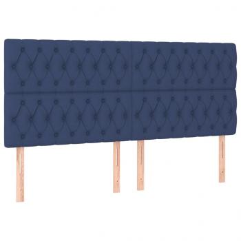 Kopfteile 4 Stk. Blau 90x7x78/88 cm Stoff