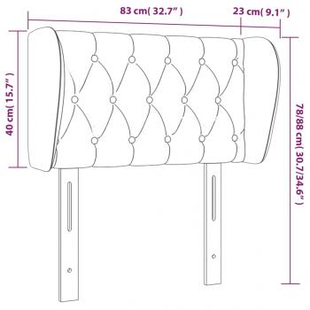 Kopfteil mit Ohren Schwarz 83x23x78/88 cm Samt