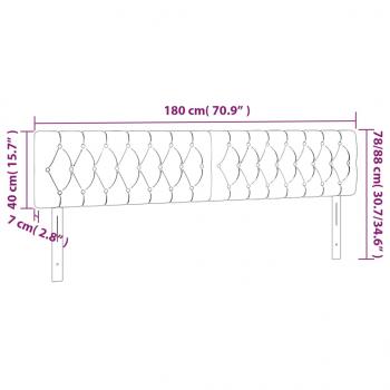 LED Kopfteil Blau 180x7x78/88 cm Stoff