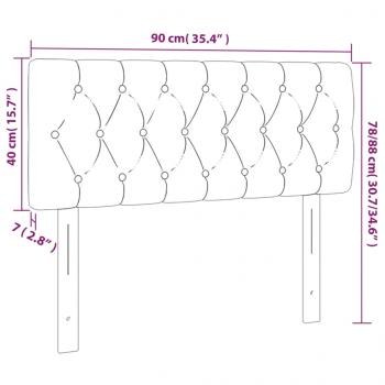 LED Kopfteil Dunkelblau 90x7x78/88 cm Samt