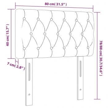 LED Kopfteil Schwarz 80x7x78/88 cm Samt