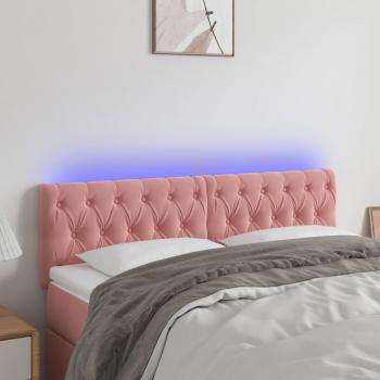 ARDEBO.de - LED Kopfteil Rosa 144x7x78/88 cm Samt