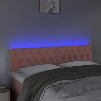 LED Kopfteil Rosa 144x7x78/88 cm Samt