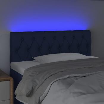 LED Kopfteil Blau 90x7x78/88 cm Stoff