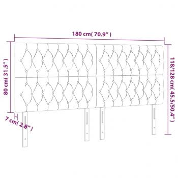 LED Kopfteil Taupe 180x7x118/128 cm Stoff