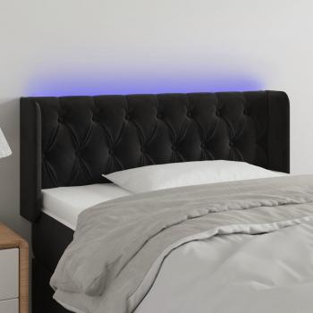 ARDEBO.de - LED Kopfteil Schwarz 93x16x78/88 cm Samt