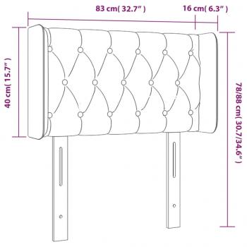 LED Kopfteil Schwarz 83x16x78/88 cm Samt