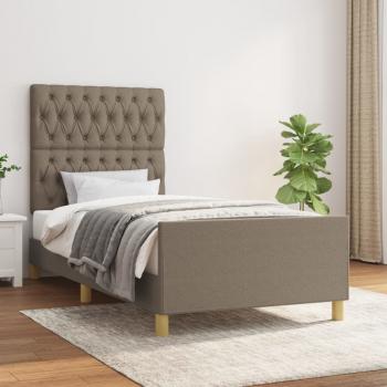 ARDEBO.de - Bettgestell mit Kopfteil Taupe 90x190 cm Stoff