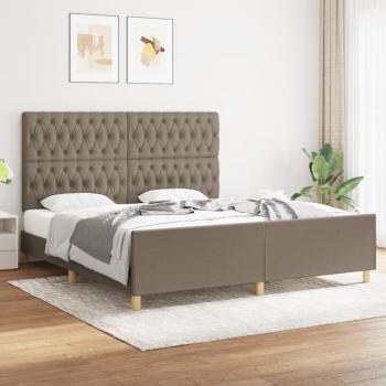 ARDEBO.de - Bettgestell mit Kopfteil Taupe 180x200 cm Stoff