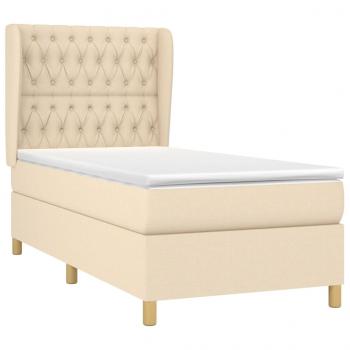 Boxspringbett mit Matratze Creme 100x200 cm Stoff