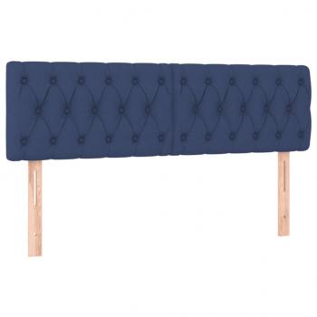 Boxspringbett mit Matratze Blau 140x190 cm Stoff